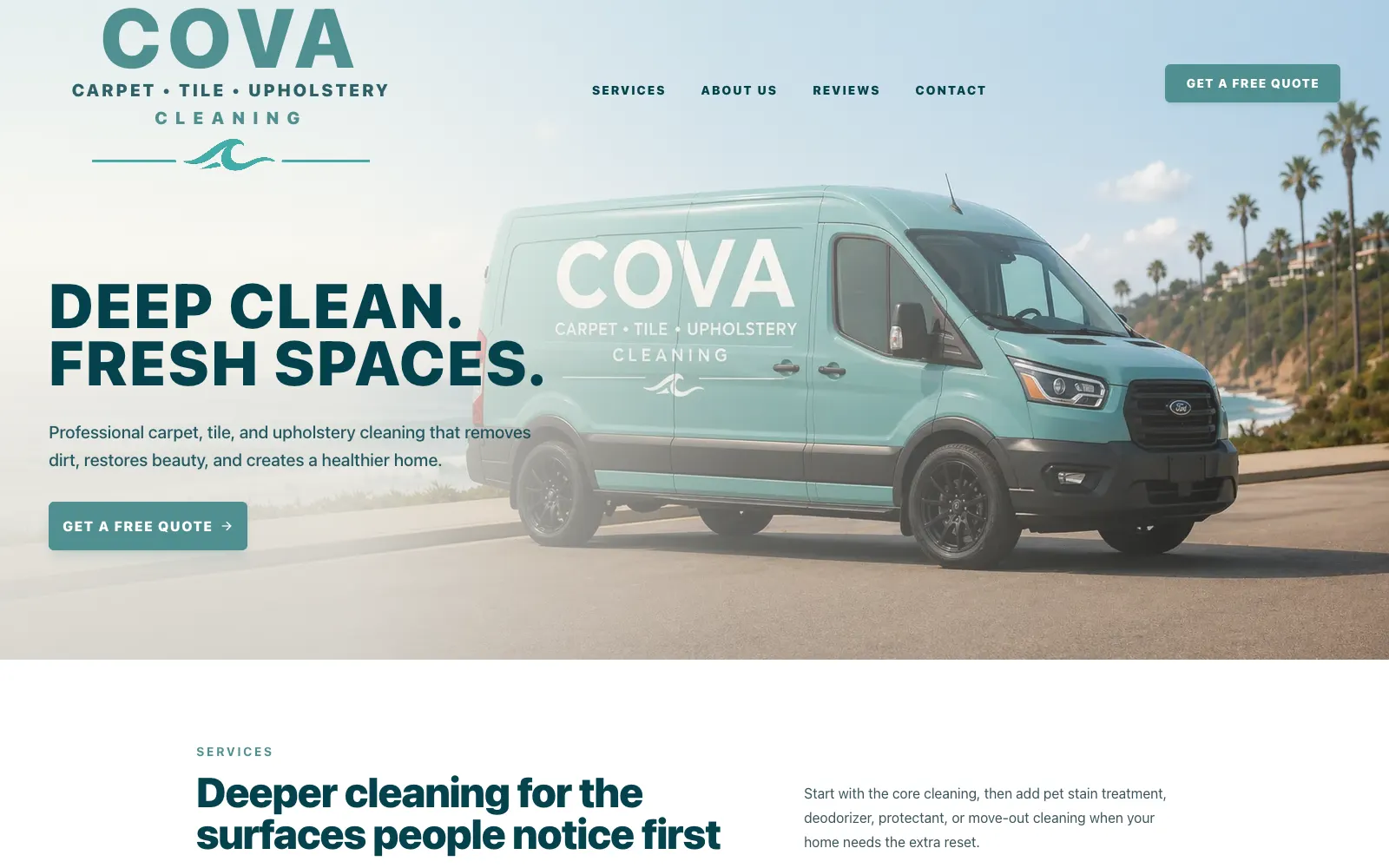 The Covaclean website